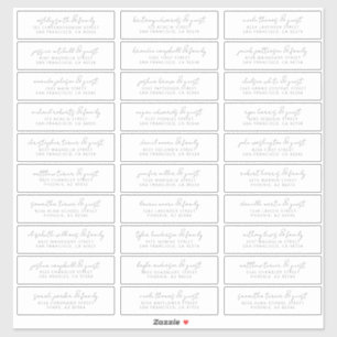 Modern Simple Chic Wedding Guest Names Address
