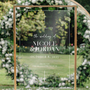 Modern Simple Chic Wedding Welcome Acrylic Sign