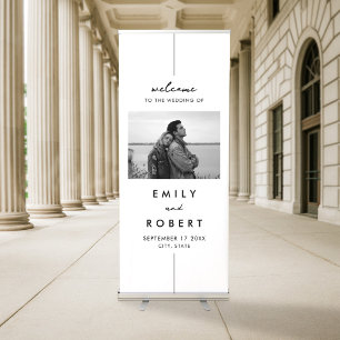 Modern Simple Chic Wedding Welcome Retractable Banner