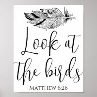 Modern Simple Christian Look at the Birds Quote