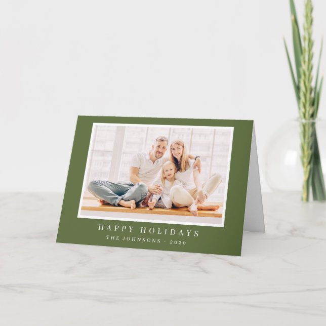 Modern Simple Christmas Custom Photo Holiday Card (Front)