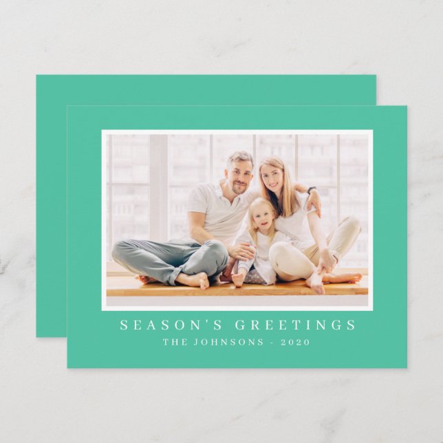 Modern Simple Christmas Custom Photo Holiday Card (Front/Back)
