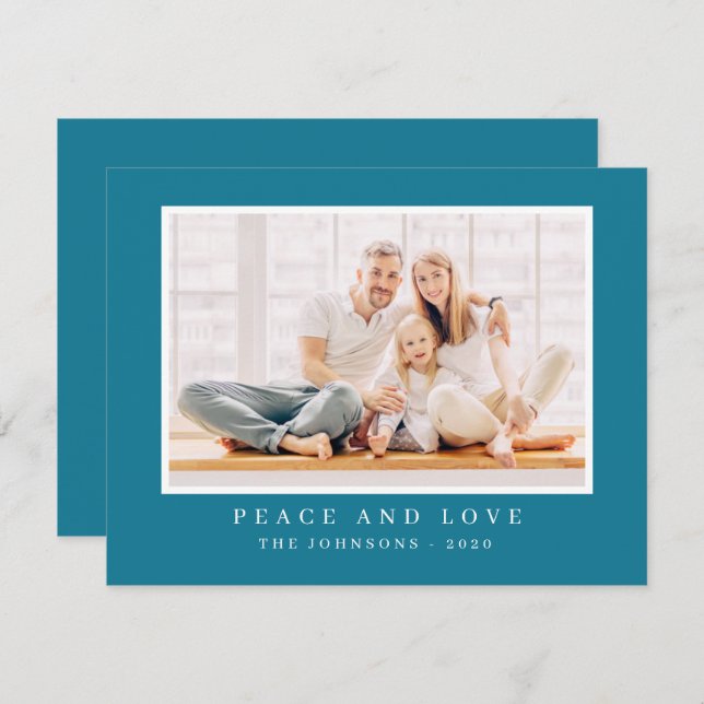 Modern Simple Christmas Custom Photo Holiday Card (Front/Back)