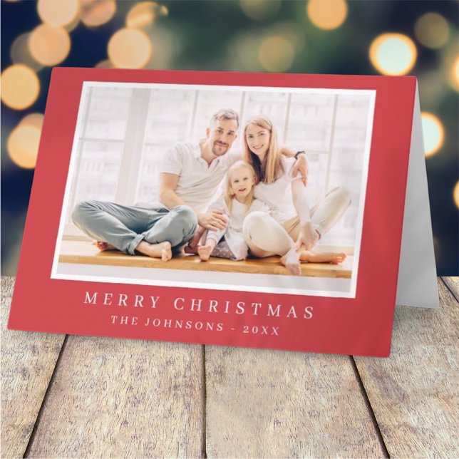Modern Simple Christmas Custom Photo Holiday Card (Creator Uploaded)