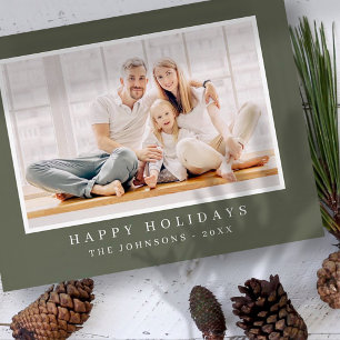 Modern Simple Christmas Custom Photo Holiday Card