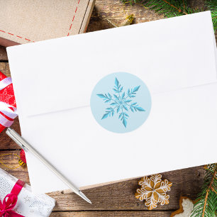 Modern Simple Christmas Snowflake Classic Round Sticker