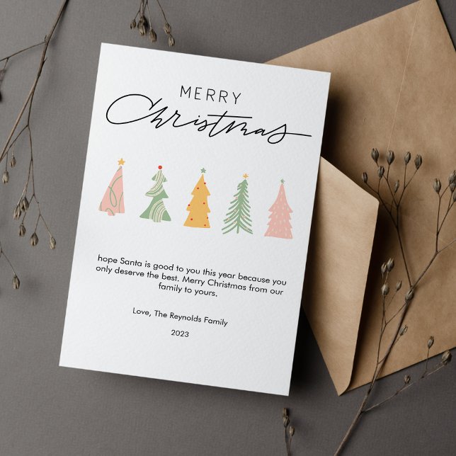 Modern Simple Christmas Tree Flat Holiday Card (Creator Uploaded)