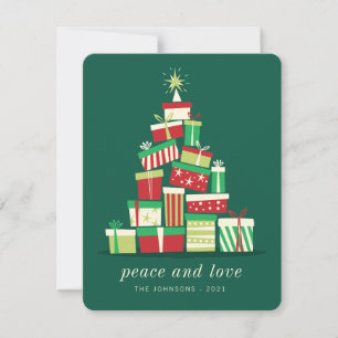 Modern Simple Christmas Tree of Gifts Holiday Card