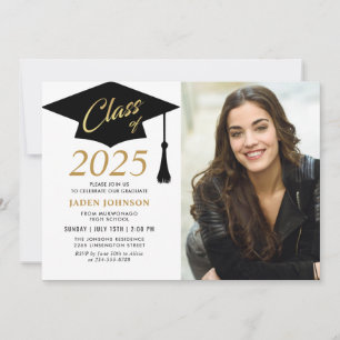 Modern Simple Class of 2023 Photo Graduation Party Invitation