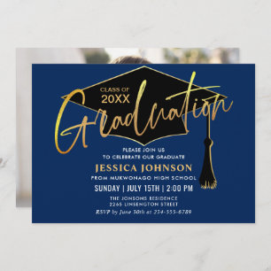 Modern Simple Class of 2023 PHOTO Graduation Party Invitation