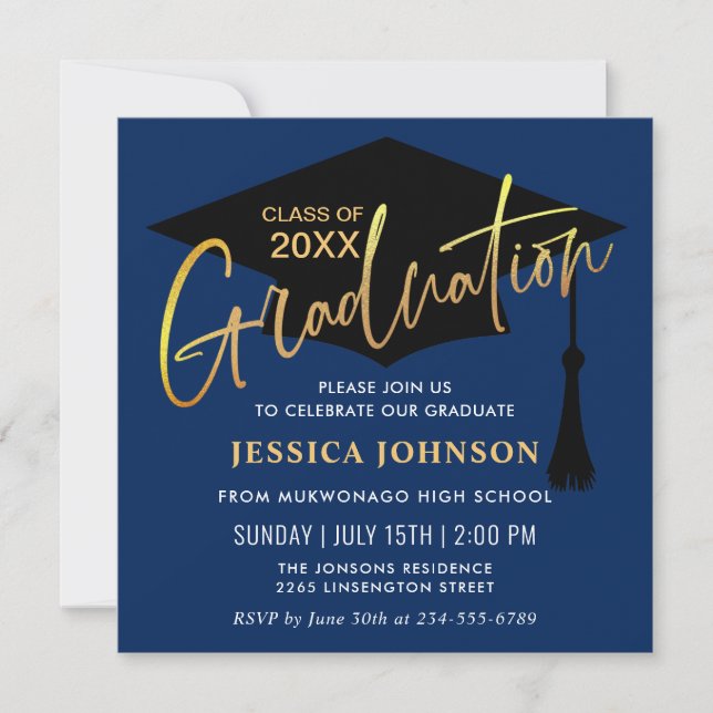 Modern Simple Class of 2024 Graduation Party Invitation (Front)