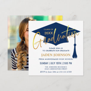 Modern Simple Class of 2024 PHOTO Graduation Party Invitation