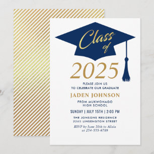 Modern Simple Class of 2025 Graduation Party Invitation