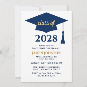 Modern Simple Class of 2025 Graduation Party Invitation