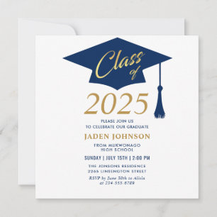 Modern Simple Class of 2025 Graduation Party Invitation