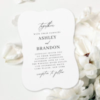 Modern Simple Classic Elegant Notched Wedding