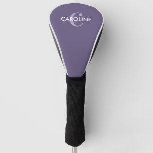 Modern Simple Classic Initial Purple Golf Head Cover