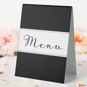 Modern simple classic menu dinner card black DIY 