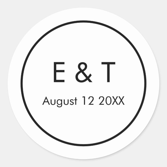 Modern simple  classic round sticker (Front)