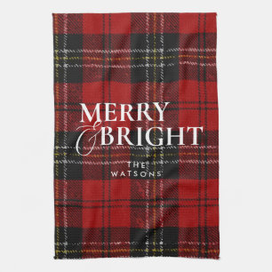 Modern Simple Classic Script Christmas Tea Towel