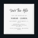 Modern Simple Classy Wedding Save the Date Card Magnet<br><div class="desc">A simple modern save the date magnet. Personalise this minimalist black and white design to have your personal details and message.</div>