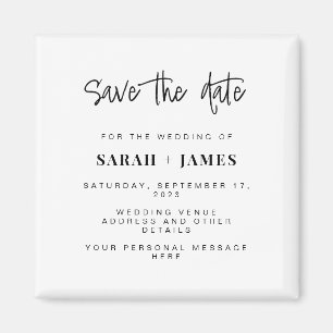 Modern Simple Classy Wedding Save the Date Card Magnet
