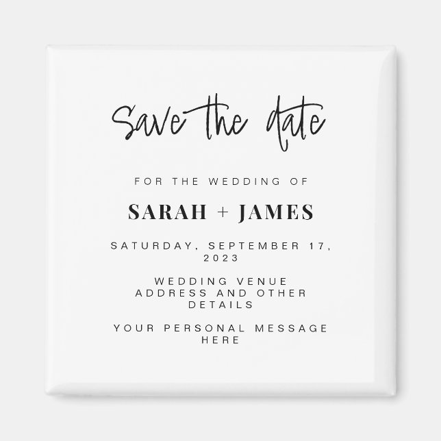 Modern Simple Classy Wedding Save the Date Card Magnet (Front)