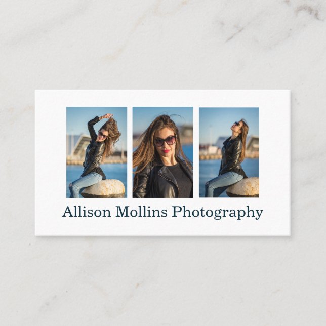Modern Simple & Clean Photography Business Card (Front)
