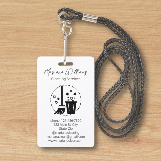 modern simple cleaning services logo business ID badge (Creator Uploaded)