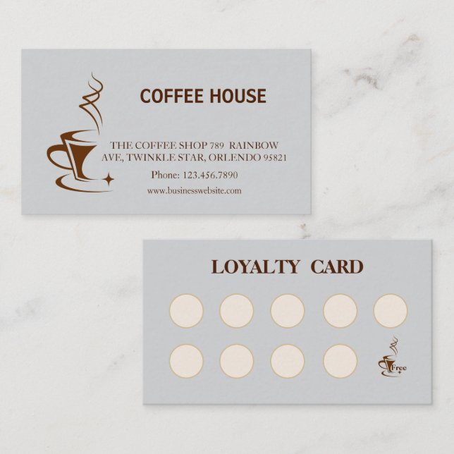 Modern simple coffee Shop Loyalty Card (Front/Back)