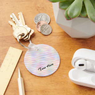 Modern Simple colourful line stripes Pattern  Key Ring