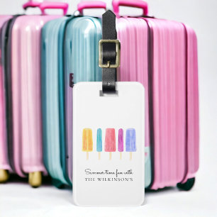 modern simple colourful modern summer luggage tag