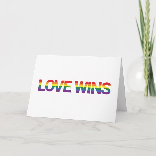 Modern, simple, colourful, vibrant design Love Win Card (Front)