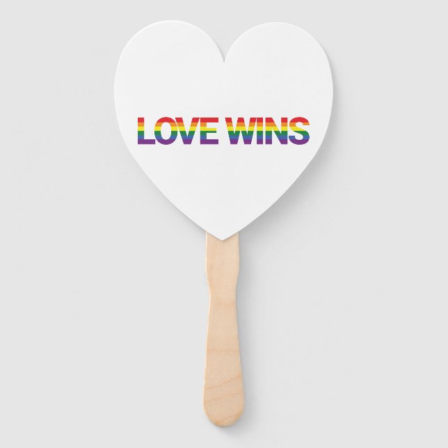 Modern, simple, colourful, vibrant design Love Win Hand Fan (Front)