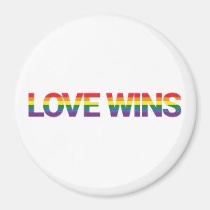 Modern, simple, colourful, vibrant design Love Win Magnet