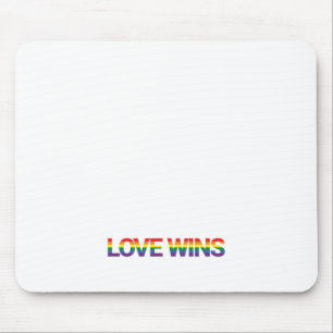 Modern, simple, colourful, vibrant design Love Win Mouse Mat