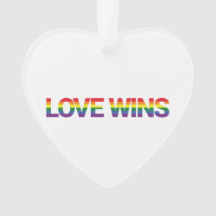 Modern, simple, colourful, vibrant design Love Win Ornament