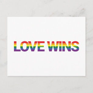 Modern, simple, colourful, vibrant design Love Win Postcard