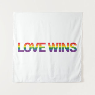 Modern, simple, colourful, vibrant design Love Win Tapestry