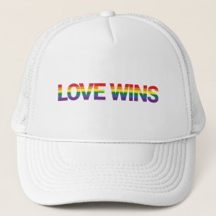 Modern, simple, colourful, vibrant design Love Win Trucker Hat