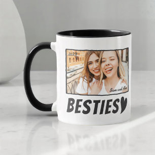 Modern Simple Comic Bestie Best Friends BFF Photo Mug