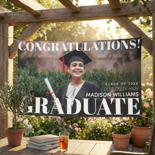 Modern Simple Congrats Graduation Photo Banner