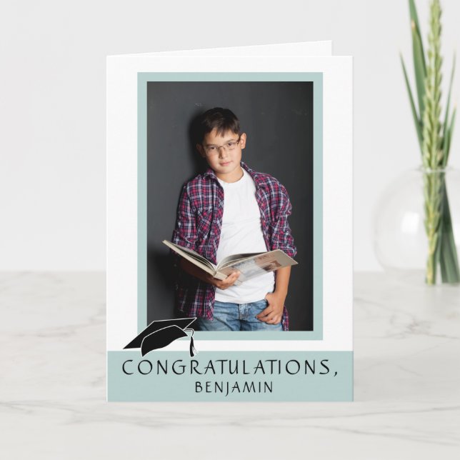 Modern Simple Congratulations Graduation Photo Card (Front)