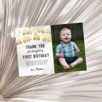 Modern Simple Construction Photo First Birthday