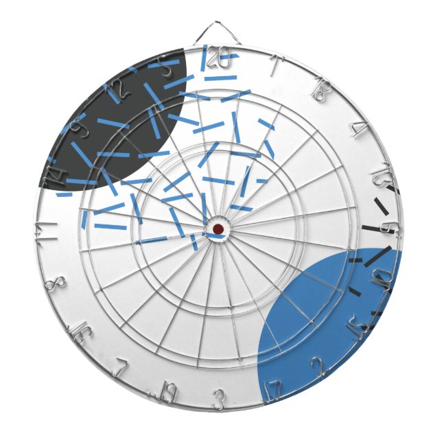 Modern, simple, cool, abstract, graphic pattern dartboard (Front)