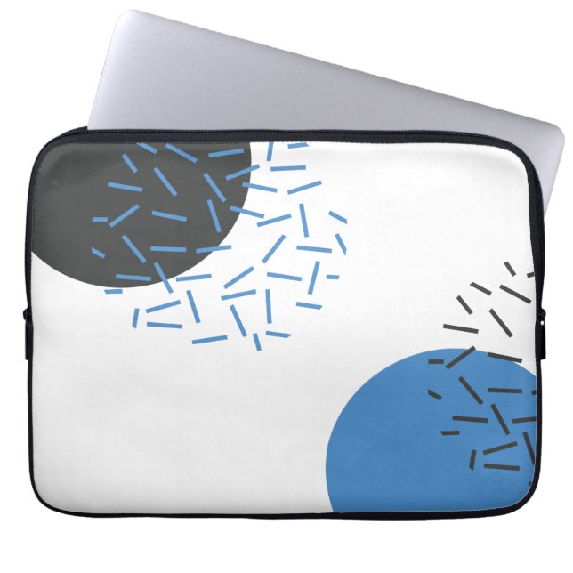 Modern, simple, cool, abstract, graphic pattern laptop sleeve (Front)