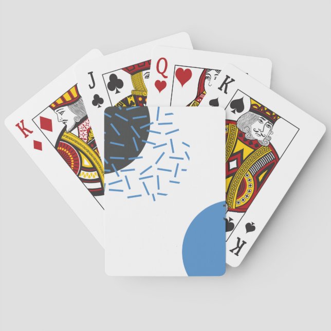 Modern, simple, cool, abstract, graphic pattern playing cards (Back)