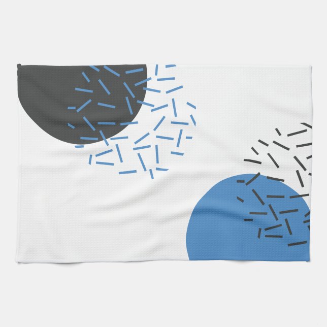 Modern, simple, cool, abstract, graphic pattern tea towel (Horizontal)