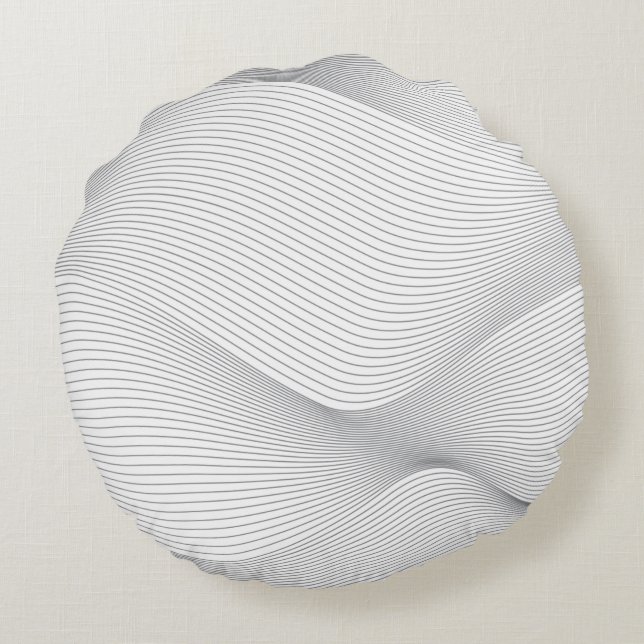 Modern, simple, cool, abstract motion wave pattern round cushion (Back)