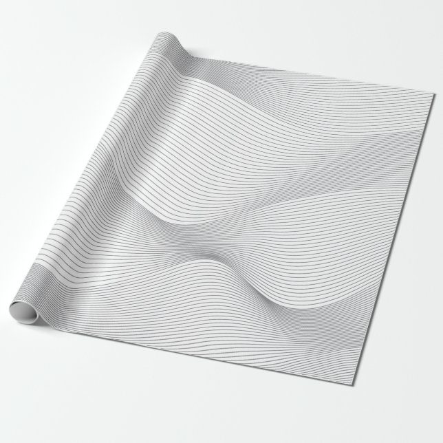 Modern, simple, cool, abstract motion wave pattern wrapping paper (Unrolled)